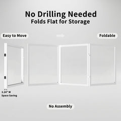 Foreng 3-panel expansion gate extended to 70 inches for larger spaces.