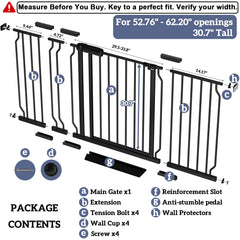Foreng gate with auto-close in action for hands-free doorway passage