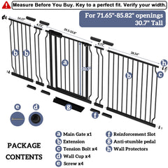 Foreng walk-through design lets adults pass with one hand while keeping pets secure.