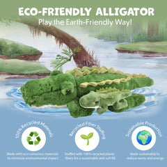 Close-up of Forest & Twelfth alligator plush fur texture for tactile play.