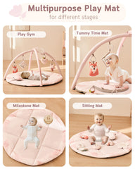 Fortella Baby Play Gym Giraffe and Tree rattles enhance auditory play