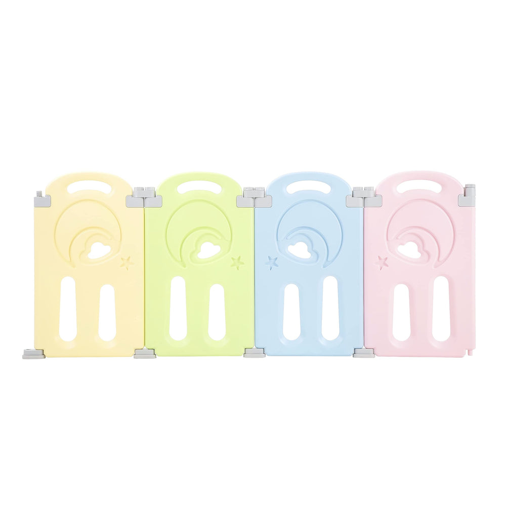 Fortella Cloud Castle Playpen assembly demonstrates quick indoor setup for safety.