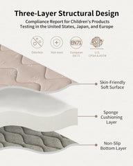 Fortella play mat forest-taupe corner play setup promotes safe exploration.