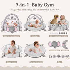 Foryoomi XL tummy time mat showing soft cushioning for early head lifting