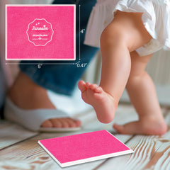 Founabob pink ink pad for clean baby footprints