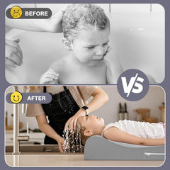FOUXTEL soft high-density foam padding comforts kids during hair washing sessions.