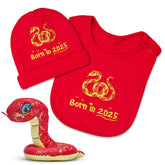 FoxE Born in 2026 bib embroidery close-up showing soft cotton and durable stitching.