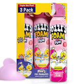 FOZZI'S Perfectly Pink bath foam bottle provides gentle cleansing for kids.