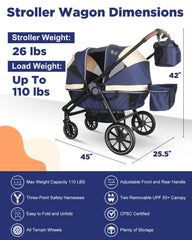 Freetex Tandem Wagon with all-terrain wheels handles sand and grass smoothly