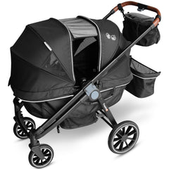 Freetex Tandem Wagon stroller front view with all-terrain wheels for outdoors.