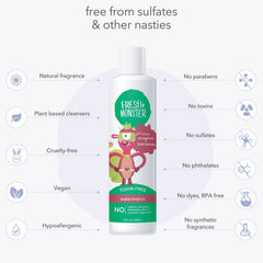 Pump bottle design supports one-handed use for easy bath routines.
