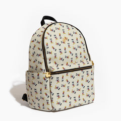 Freshly Picked Mickey Retro backpack side view showing spacious side pockets for quick access.