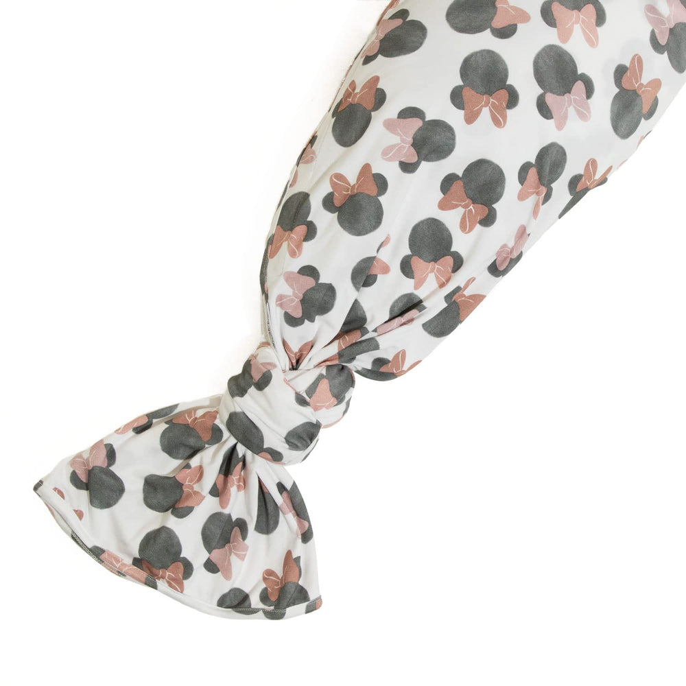 Freshly Picked swaddle blanket with Minnie Mouse pattern for cozy newborn comfort