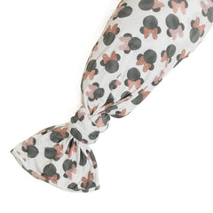 Freshly Picked swaddle blanket with Minnie Mouse pattern for cozy newborn comfort