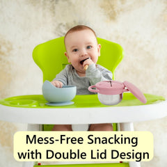 Frezonika 3-pack snack cups in diaper bag, ready for snack time anywhere