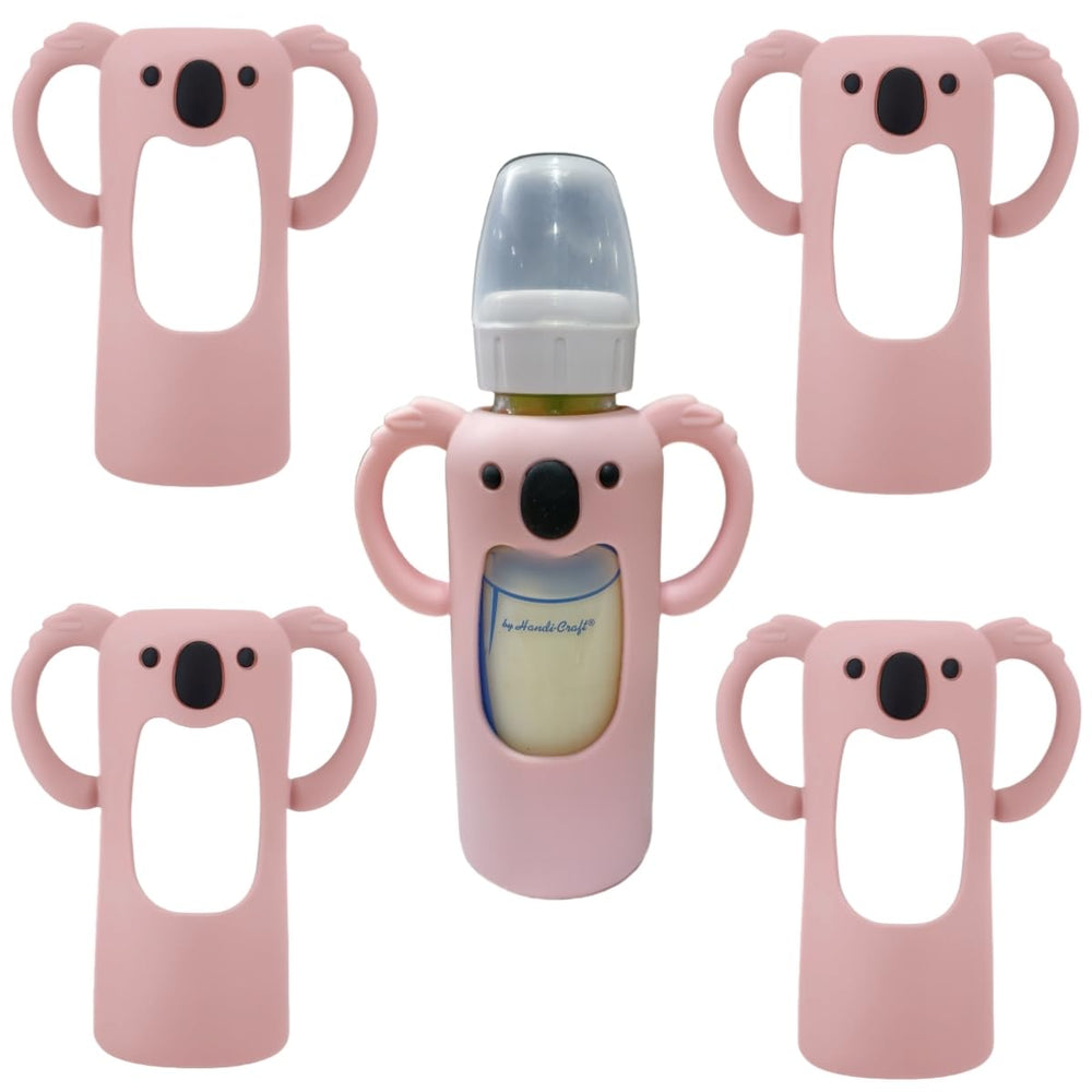 Frezonika koala sleeve on a Dr. Brown 8oz narrow bottle provides grip and warmth.