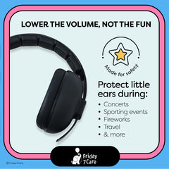 Friday 7Care headphones show soft padded cushions for gentle comfort on baby ears.