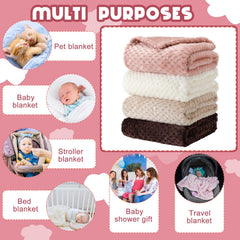Frienda baby fuzzy blanket close-up texture reveals ultra-soft polyester touch.