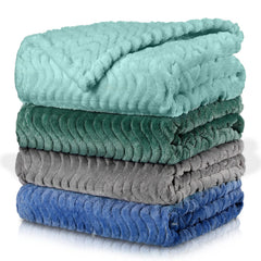 Frienda baby fuzzy blanket 32x24 inches wrapped on a crib