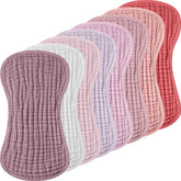 Frienda 8-pack burp cloths in assorted colors for gentle baby messes