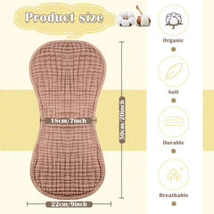 Frienda muslin burp cloths 25x50 cm with close-up stitches and durable edges.