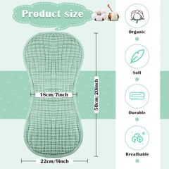Frienda 6-layer muslin burp cloths provide absorbent protection for spills.