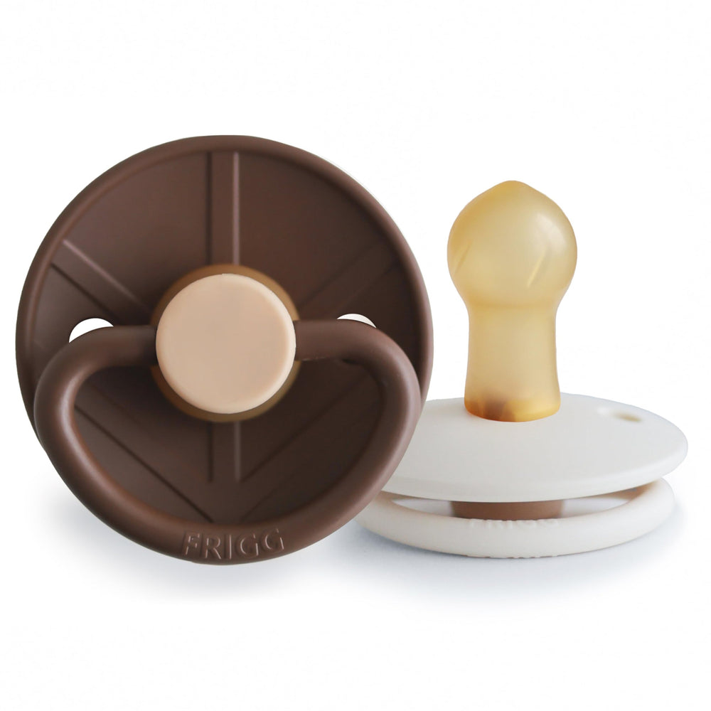 FRIGG Little Viking pacifier cocoa-cream 2-pack with soothing, safe design for infants
