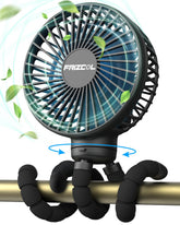 FRIZCOL compact stroller fan providing portable cooling on the go
