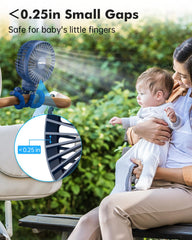 FRIZCOL Stroller Fan flexible tripod supports 360-degree positioning.