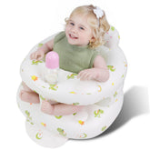 FRTUI inflatable baby seat front view shows secure, comfy design for learning to sit.