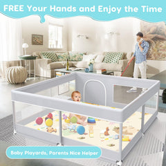 Fshibila playpen side view with clear mesh for supervision