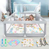Fshibila baby playpen with mat offers a roomy indoor play area for toddlers