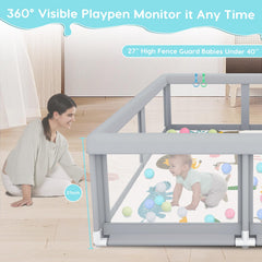 Fshibila playpen anti-fall design with sturdy base for stability