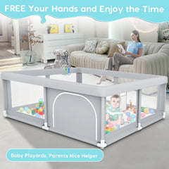Fshibila playpen mesh sides allow supervision from all angles