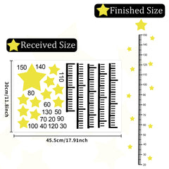Fssqii growth chart stars decor boosts room charm while recording milestones.