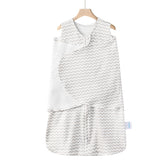 Ftikvo swaddle blanket in gray stripes provides snug security for sleep.