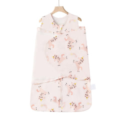 Ftikvo Happy Unicorn swaddle in 3-6 month size provides secure, womb-like sleep.