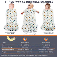 Ftikvo two-way zipper enables quick diaper changes without undoing the swaddle.