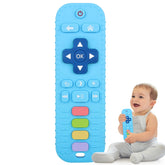 Fu Store remote-control blue silicone teether calms gums and supports tactile play