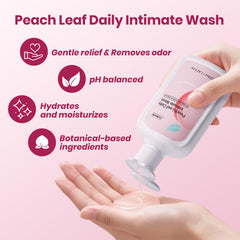 fu yan jie Peach Leaf Wash label close-up showing clean, natural ingredients