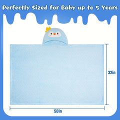 FUBANRAY hooded towel 50 x 32 inches provides ample toddler coverage