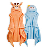 FUBANRAY hooded towel with animal design for quick post bath drying