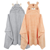 FUBANRAY toddler hooded towel with animal design dries hair quickly and keeps baby warm
