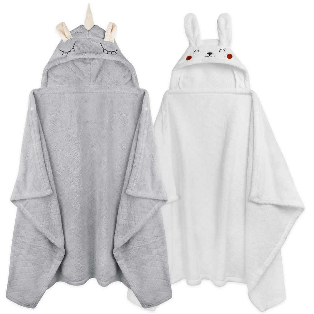 FUBANRAY toddler hooded towel with animal face for gentle drying after bath