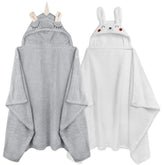 FUBANRAY toddler hooded towel with animal face for gentle drying after bath