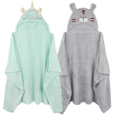 FUBANRAY toddler hooded towel with animal face for quick drying after bath.