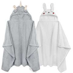 FUBANRAY toddler hooded towel with animal face for gentle drying after bath