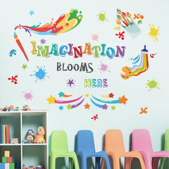 FUFUQUARE handprint wall decal adds playful classroom decor and imagination.