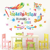 FUFUQUARE paint splatter wall decal brightens kids' room and inspires creativity.