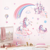 FUFUQUARE rainbow clouds wall stickers create a dreamy nursery backdrop.